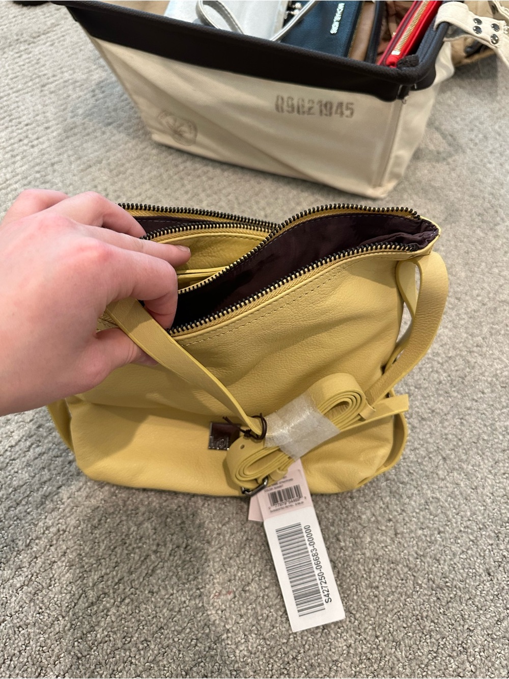 Kooba Lemon Yellow Leather Crossbody Bag - Picture 6 of 9